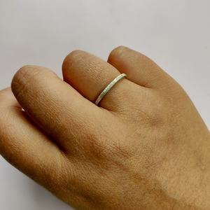 Lines sterling silver stacking ring - worn